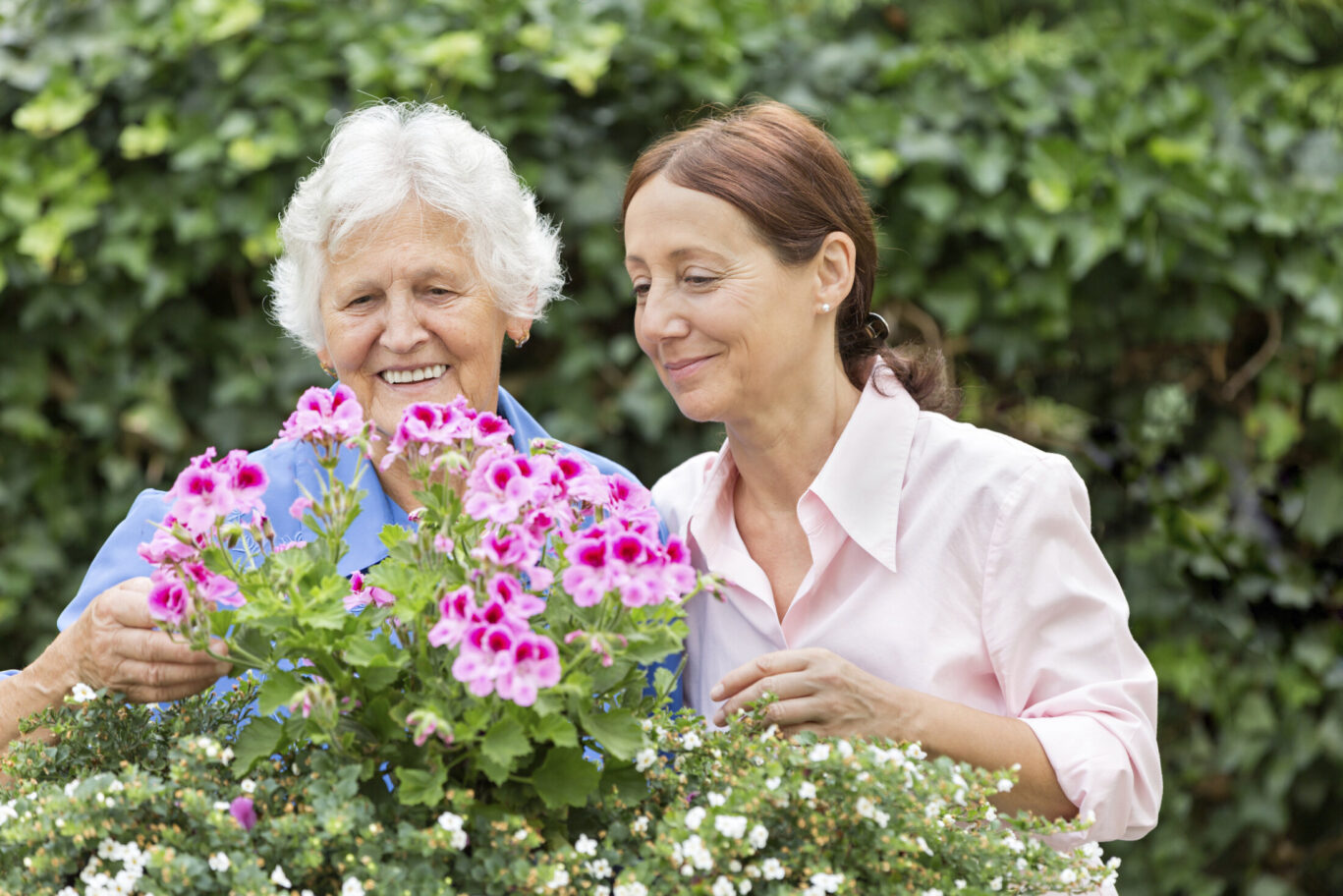 ladies with flowers